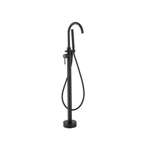 Harbour Clarity Matt Black Floorstanding Bath Shower Mixer, Shower Kit & Easy Plumb Installation Kit